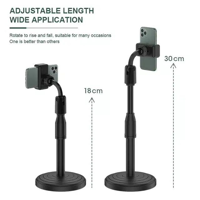Plastic Universal Mobile Holder with Adjustable Height (Pack of 2, Black)