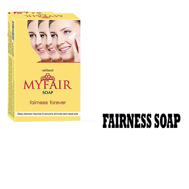 My Fair 2 Pcs Instant Fair Bathing Soap (75 g) with Digital Watch (Black) (Set of 2)