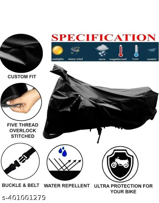 Polyester Cover for Motorcycle (Black)