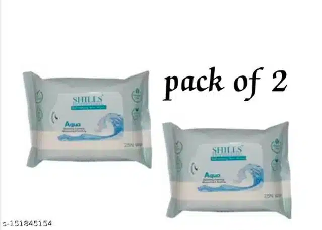Shills Aqua Wet Face Wipes (Pack of 2)