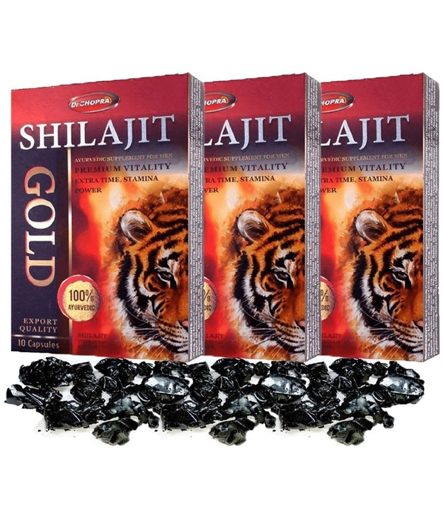 Dr Chopra Shilajit Gold 10 Pcs Capsules (Pack of 3)