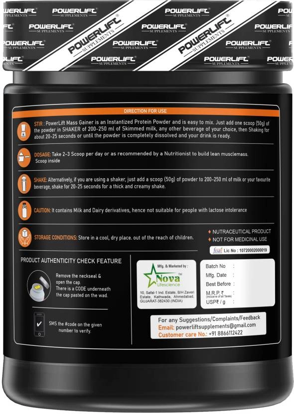 POWERLIFT Mass Gainer, High Protein with 26 vitamin & minerals | With Digezyme Blend Weight Gainers/Mass Gainers (500 g, Rich Chocolate) Pack of 1