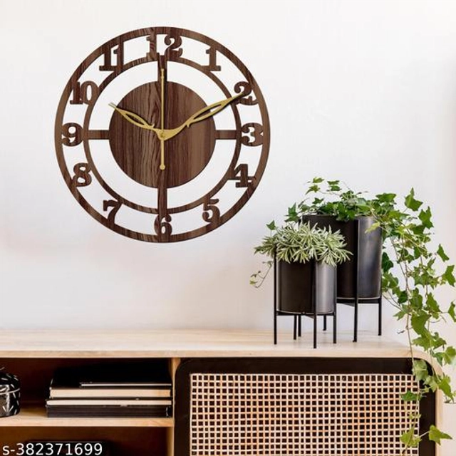 Wooden Wall Clock (Brown)