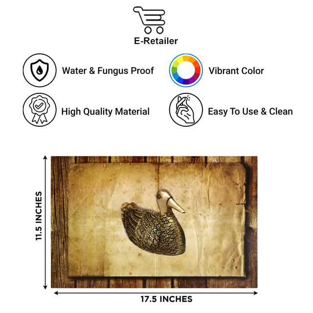 E-Retailer PVC Waterproof Multipurpose Table Mats Placemats For Dining Table (Duck Brown, 44X29 cm) (Pack Of 6) (ER_0100)