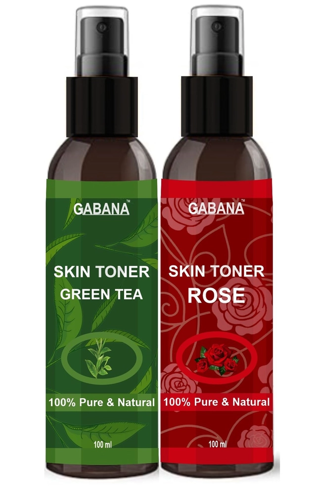 Combo of Gabana Green Tea & Rose Skin Toner Spray (100 ml, Pack of 2)