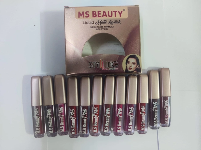 MS Beauty Styling Matte Liquid Lipsticks (Multicolor, Pack of 12)