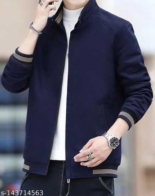 Trendy Nylon Full sleeves Jacket For Men (Blue, S) (A-49)