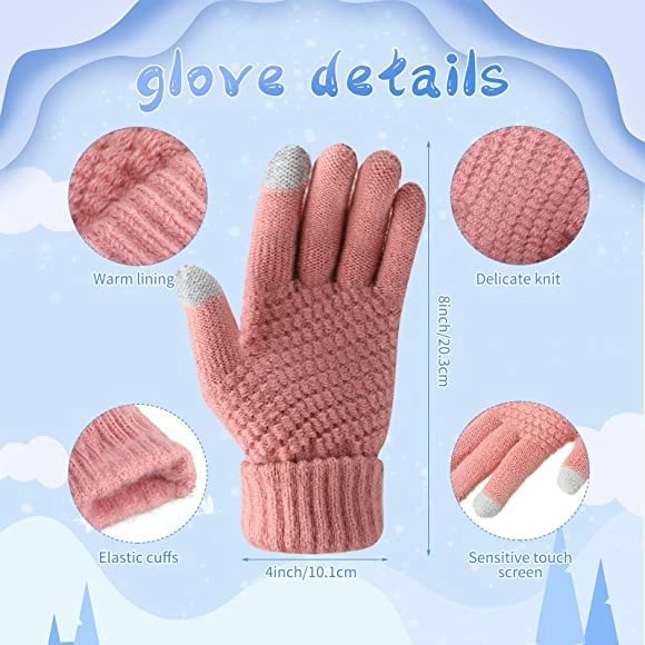 Warm Gloves for Women (Multicolor, Free Size)