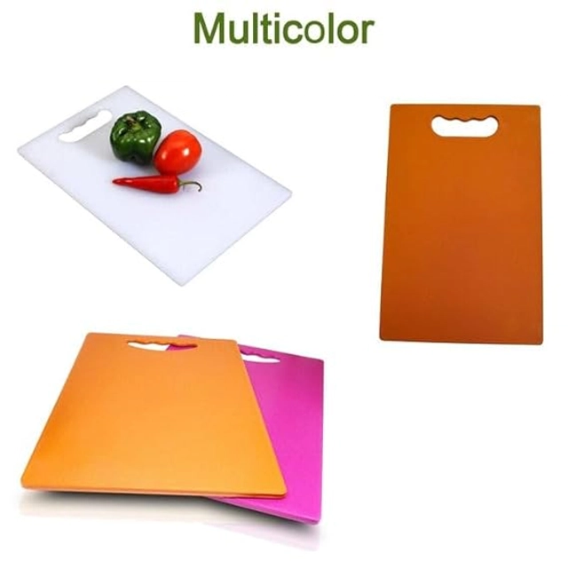 Plastic Chopping Board with Knife (Multicolor, of 1)