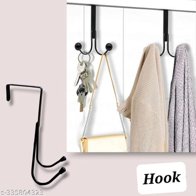 Metal Wall Hooks (Black, Pack of 2)