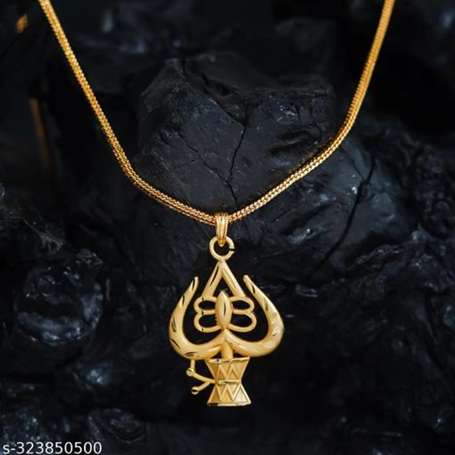 Brass Pendant with Chain for Men & Women (Multicolor)