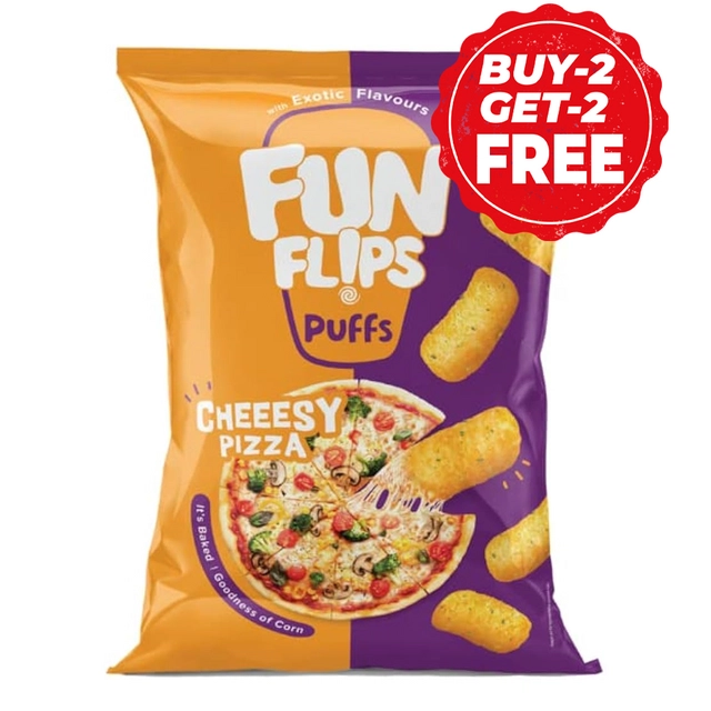 Fun Flips Cheesy Pizza 4X65 g (Buy 2 Get 2 Free)