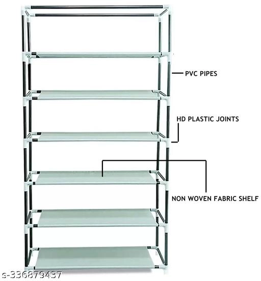 PVC 6 Layer Collapsible Multipurpose Rack (Sky Blue)