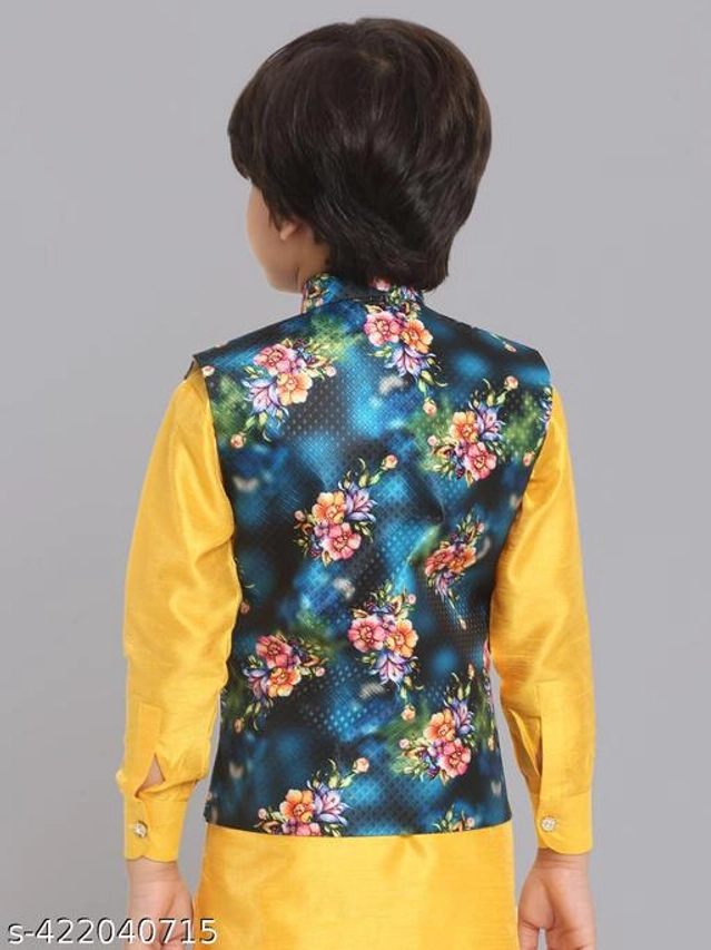 Art Silk Ethnic Jackets for Boys (Multicolor, 1-2 Years)