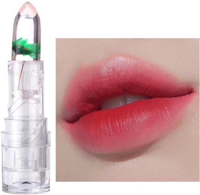 Waterproof Jelly Flower Transparent Color Changing Lipsticks (Multicolor, Pack of 3)