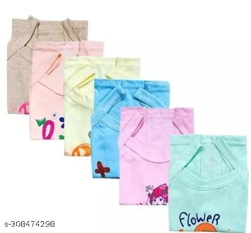 Cotton Camisoles for Girls (Multicolor, 0-3 Months) (Pack of 6)