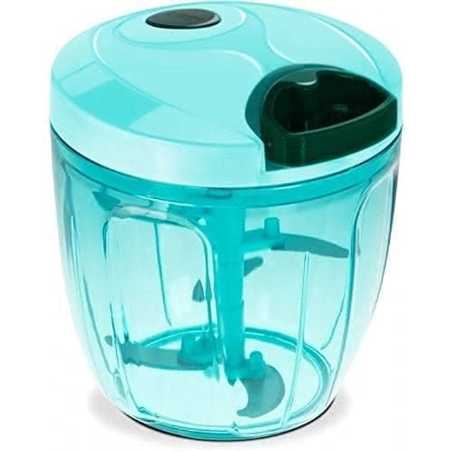 Manual Vegetable Chopper with 5 Stainless Steel Blades (Green, 900 ml)