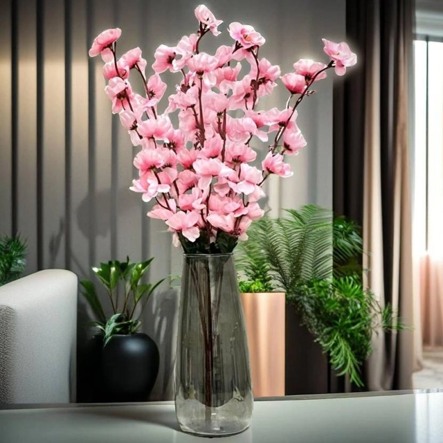 Akaar Pink Cherry Blossom Artificial Flower Bunch - (56 cm) (Pack Of 1)