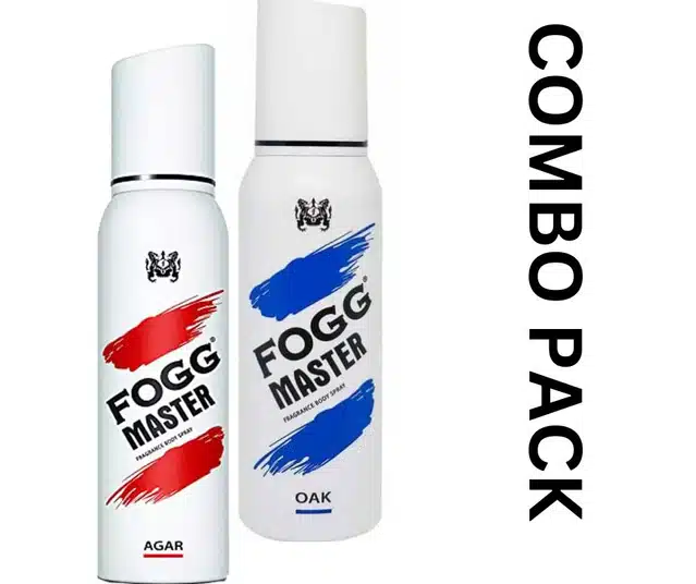 Fogg Master Oak with Agar Deodorant Spray (Pack of 2, 120 ml)