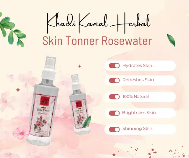 Khadi Kamal Herbal Skin Toner (Pack of 2, 210 ml)