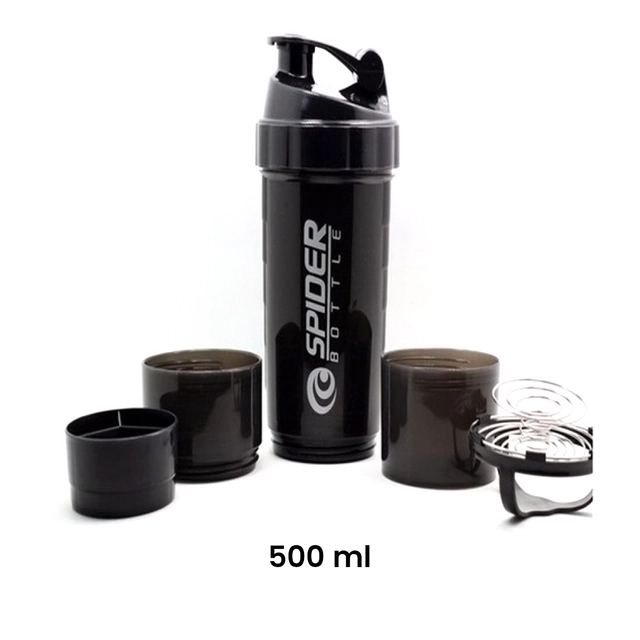 MAGIC PLUS Spider Shaker Bottle ( 500 ml, Black, Pack of 1)