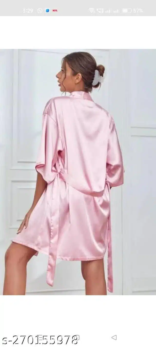 Bathrobe for Women (Baby Pink, S)