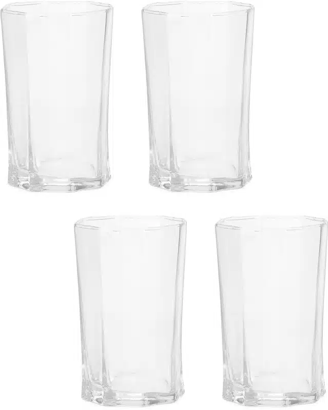 Water cum Juice Glass (Transparent, 200 ml) (Pack of 4)