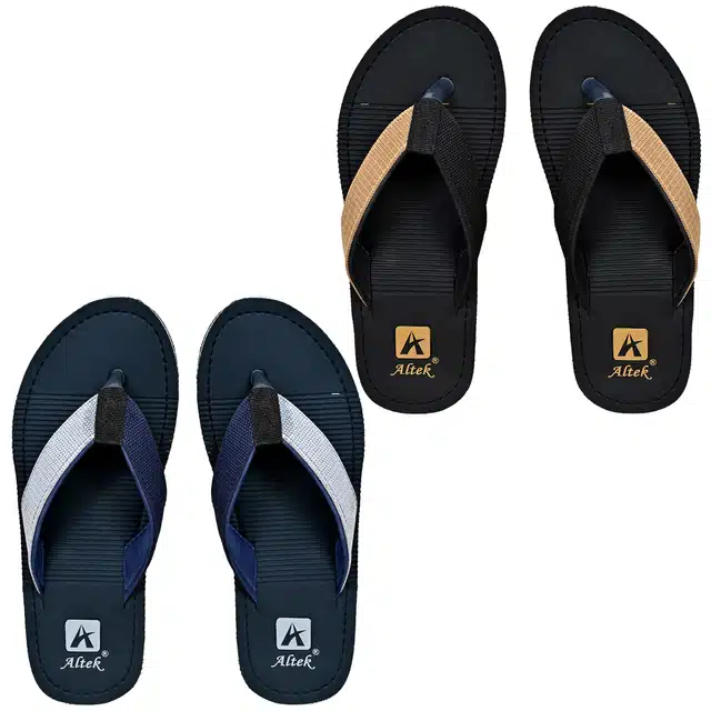 Flip Flops for Men (Combo of 2) (Multicolor, 8)