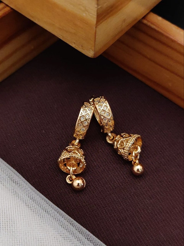 Alloy Gold Plated Earrings for Women (Rose Gold)