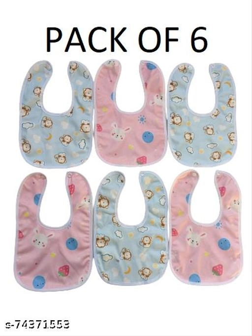 Polycotton Printed Bibs for Baby (Multicolor, Pack of 6)