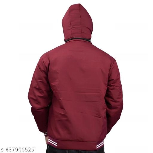 Polyester Jacket for Men (Maroon, M)