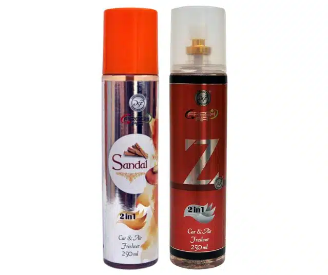 DSP Sandal with Z Red 2 in 1 Car & Air Freshener (Pack of 2, 250 ml)