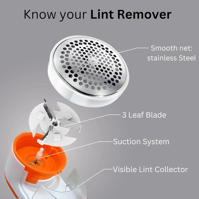 Electric Lint Remover (Orange & White, 100 W)