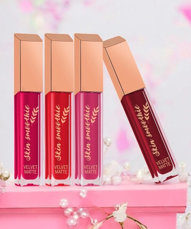 Skin Smoothie Matte Liquid Lipsticks (Pink Edition) (Pack Of 4)