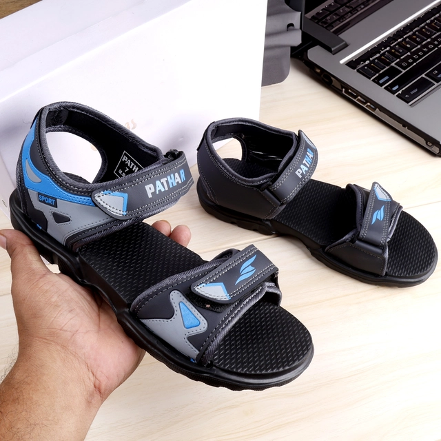 Sandals for Men (Blue & Black, 6)