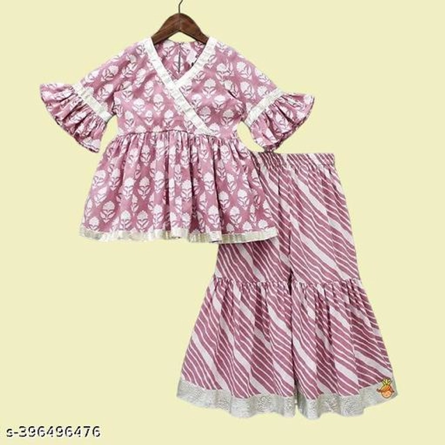 Rayon Sharara Set for Girls (Purple, 2-3 Years)