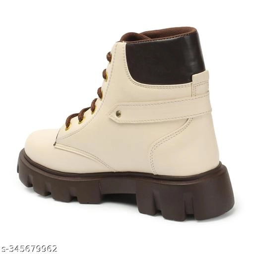 Boots for Women (Cream & Black, 3)