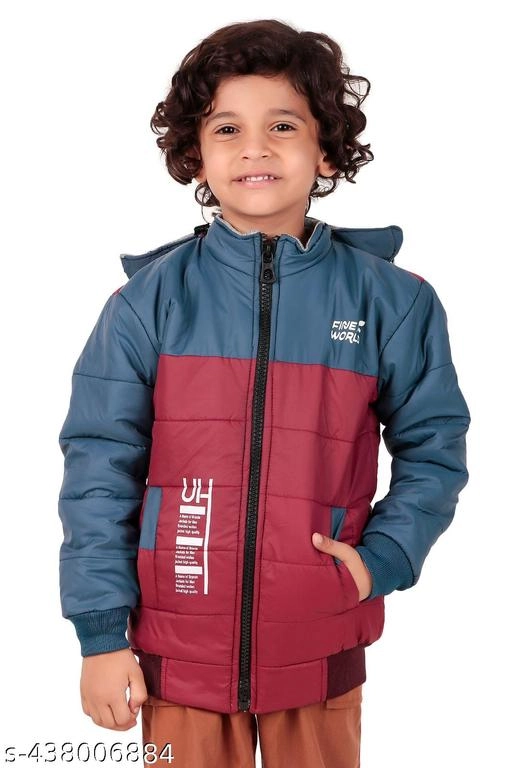 Nylon Jacket for Boys (Maroon & Teal, 1-2 Years)