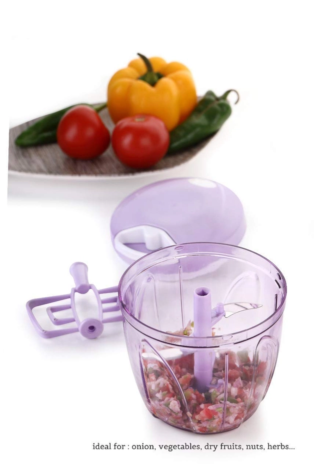 Plastic Manual Vegetables Chopper (Multicolor, 1000 ml)