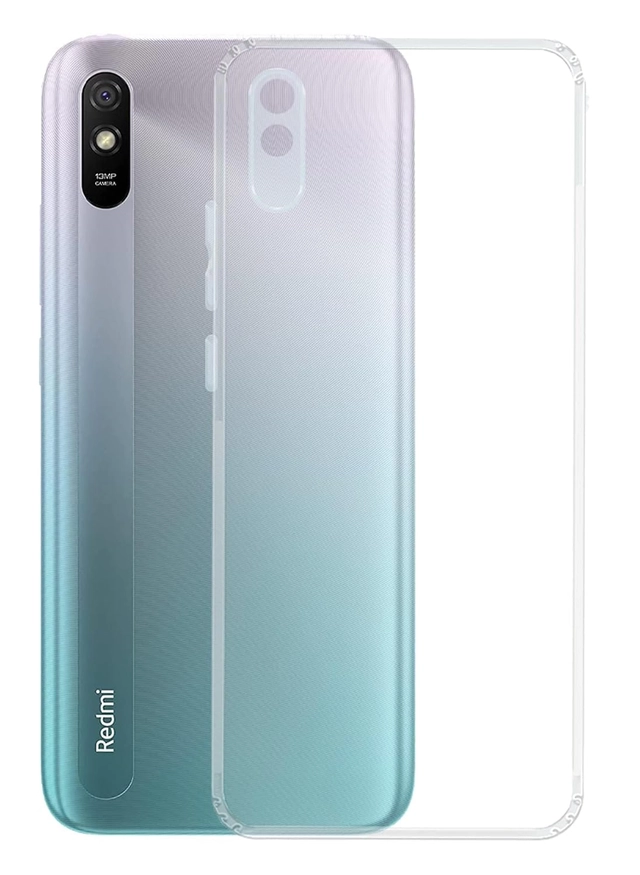 Rubber Mobile Back Cover for MI Redmi 9i (Transparent)