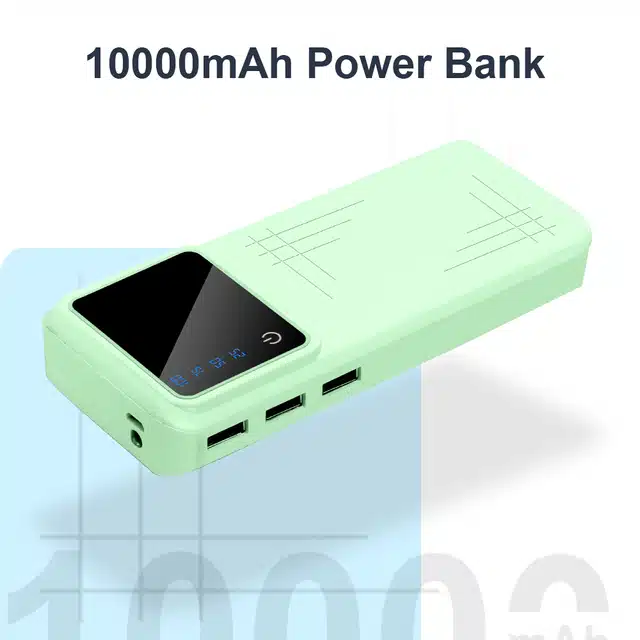 Lithium Ion 3 Out Ports Power Bank (Green, 20000 mAh)
