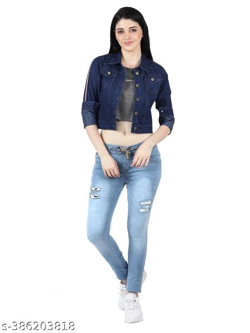 Denim Jacket for Women (Blue, S)