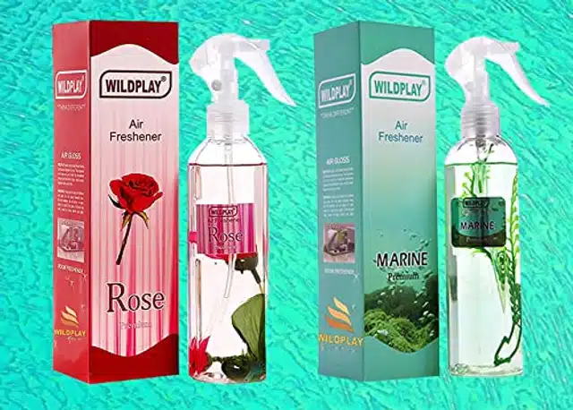 Wildplay Rose & Marine Room Air Freshener (Pack of 2, 250 ml)