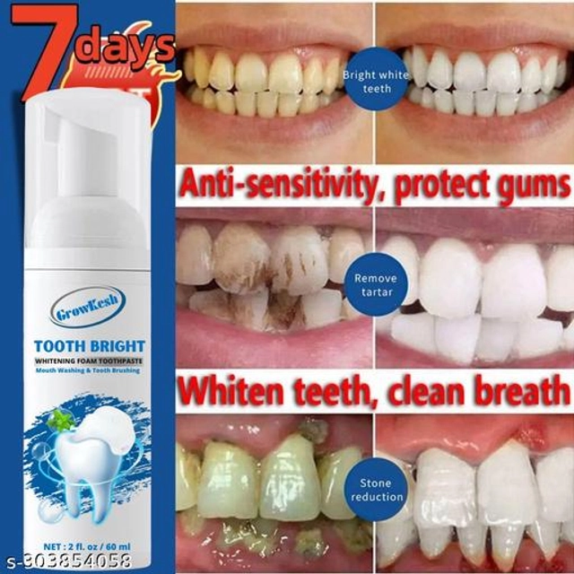 Growkesh Teeth Whitening Foam (60 ml, Pack of 2)