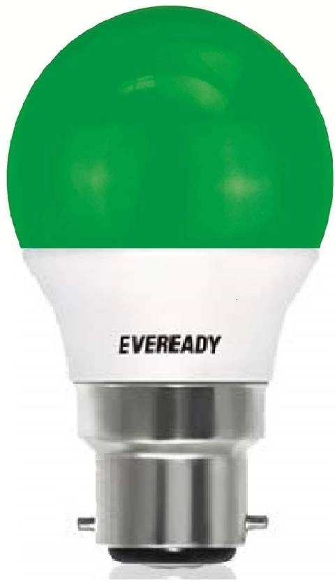 EVEREADY 0.5 W Basic Standard B22 LED Bulb  (Green, Pack of 3) AS