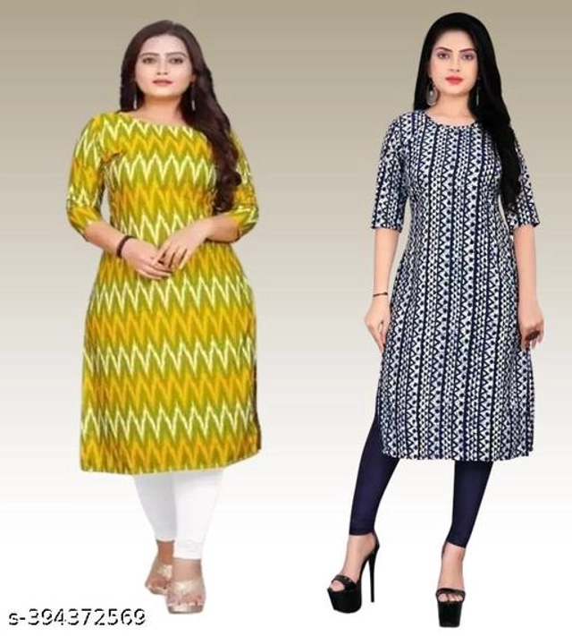 Crepe Kurtis for Women (Multicolor, S) (Pack of 2)