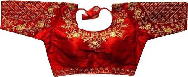 Aarohi Silk Blend Designer Blouse for Women (Red, 36) (AE-27)