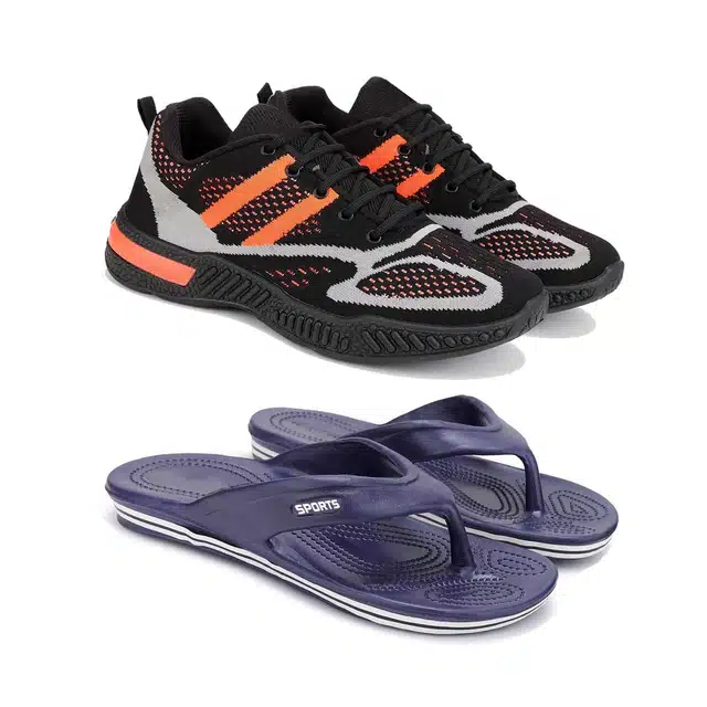 Shoes with flip flop for Men (Multicolor, 8) (Pack Of 2)