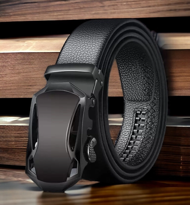 Artificial Leather Belt for Men (Black)