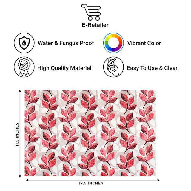 PVC Multipurpose Fridge Mat (Pack of 8) (Pink, 44X29 cm) (ER-394)